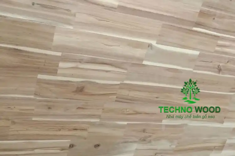 The photo of Acacia Finger Joint Board arranged for comparison with other types of wood.